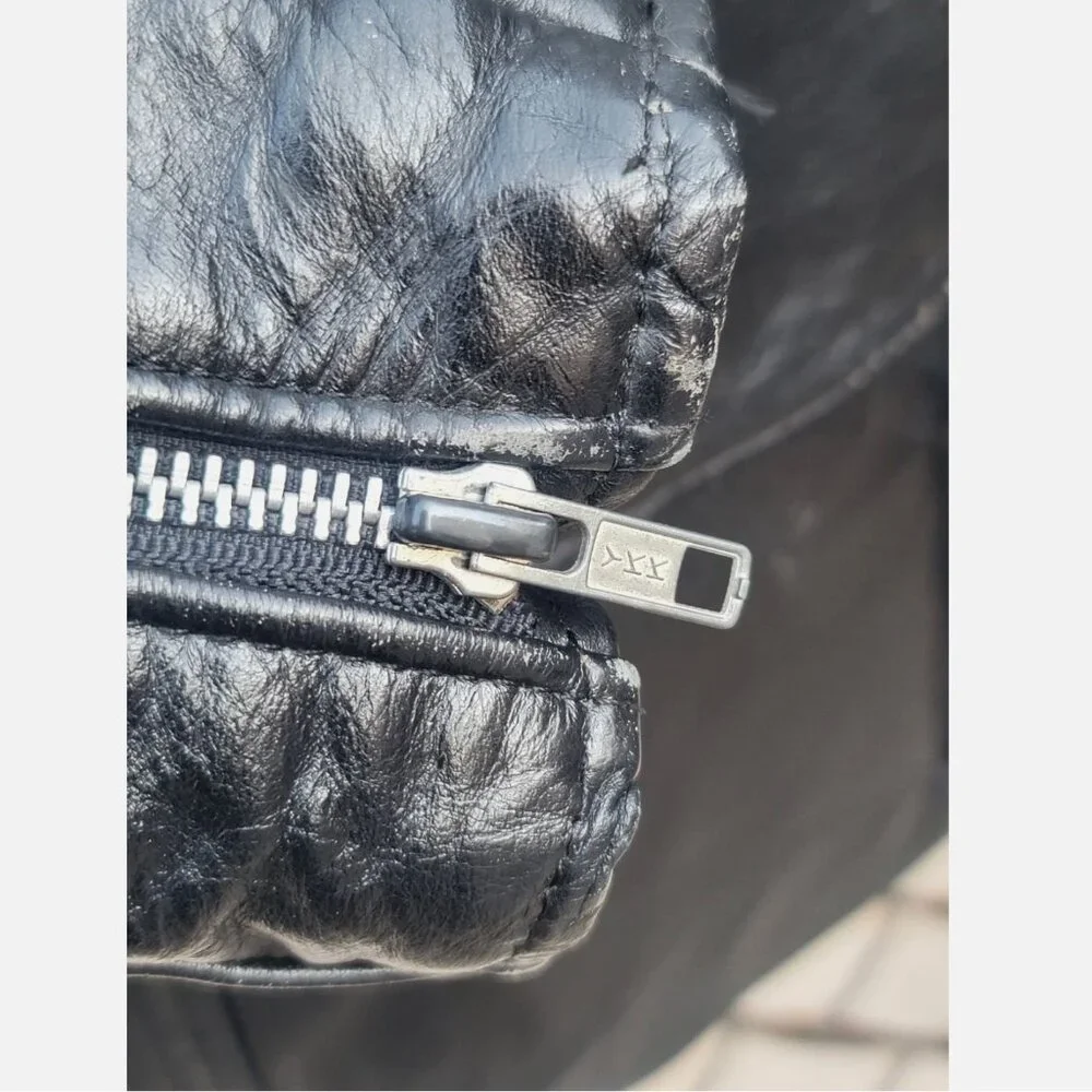 Vintage 1970s Harley Davidson Leather Motorcycle Jacket Men 44 Wool Lining Black - Picture 6 of 16